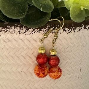 Red crackle dangles